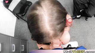 Two mall cop versus a busty MILF thief