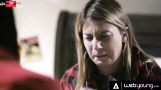 Conflicted 19 Yo Kristen Scott Discovers Her Sexuality With Dyke Slim Blonde Kenna James