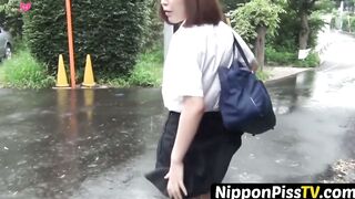 NipponPissTV.com - Japanese babe caught peeing with sneaky cam in public bathroom