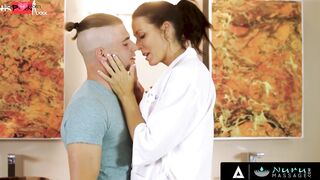 NURU RUBS - Big Tit milf Reagan Foxx Makes Her Stepson Ejaculates On Her Long Hooters To Buy His Silence