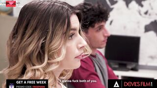 DEVILS TAPE - Sensual Big Boobed Professor Rachael Cavalli Fucks With 2 Of Her Students Into Class Detention