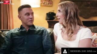 MODERN-DAY SINS - Lusty Cadence Lux Lets Cuckold Hubby See While She's Fucking His Best Buddy