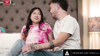 MODERN-DAY SINS - Slender Lulu Chu Is Almost Caught During SNEAKY WILD SEX With Hung Bf