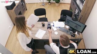 Busty brunette Maya gets a loan but also is pounded roughly