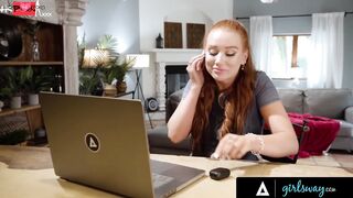 GIRLSWAY - Freaky Nicole Aria Seduces Working Wifey Madison Morgan In Wild Break Before Her Met