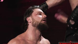 Crush and drips hot wax over Heath on his back