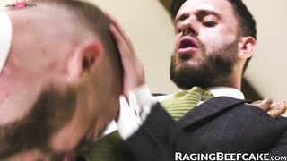 Classy businessmen Manuel Reyes and Zac Johnson bareback