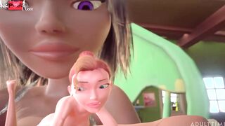 3DGSPOT - Small Tranny Fucks With Hugest Big Boobed Ladyboy! 3D HENTAI PORN!