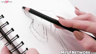Blonde milf Sarah Taylor seduced cutie Diego Perez before riding his hard big dick