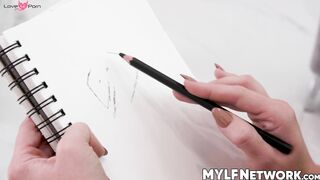 Blonde milf Sarah Taylor seduced cutie Diego Perez before riding his hard big dick