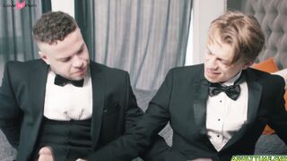 Groom getting rid of his pre wedding jitters