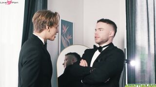 Groom getting rid of his pre wedding jitters
