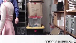 Petite blonde Athena Rayne fucked by a security officer