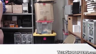 Petite blonde Athena Rayne fucked by a security officer