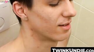 TwinkUndie.com - Pretty young gay dude's undies wank and intense cum blast