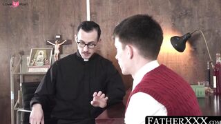 FatherXXX.com - Post-sermon, priest finds solace in fucking a young catholic twink ra