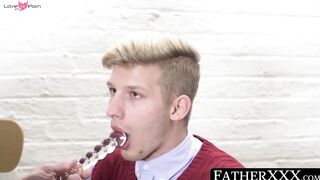 FatherXXX.com - Priest pleasures petite catholic with toys and delivers a raw, divine