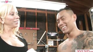 Milf fucks stepson in law and his friend