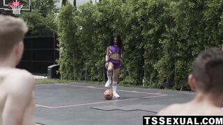 TSSexual.com - Eva Maxim's athletic spit roast challenge