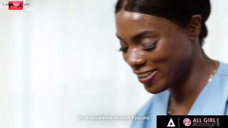 Fleshly Frenzy Black Masseuse Ana Foxxx Unleashes Her Succulent Sexuality on Goddess Eliza Ibarra into a Sizzling Scissoring Spectacle