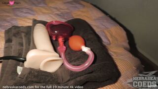 Panty Stuffing and Suctioning Her Pussy