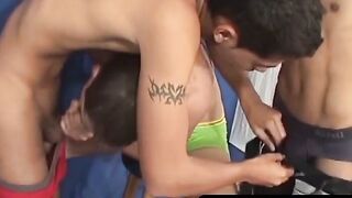 OTBXXX.com - Bottom twink gets double teamed and takes two huge loads from his butt b