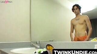 TwinkUndie.com - Hung butt buddy's undies cock play and solo jerk off