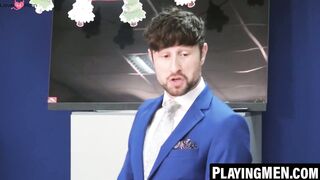 PlayingMen.com - Drew Dixon's massive cock taken by hot Sir Peter in a foursome