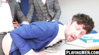 PlayingMen.com - Drew Dixon's massive cock taken by hot Sir Peter in a foursome