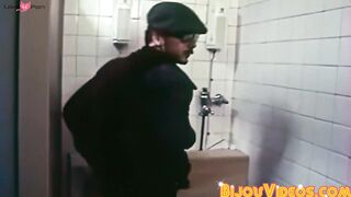 Both retro gay Jacques Scandellari and Jerome loved their sexual moment in the bathro