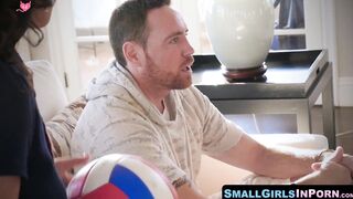 SmallGirlsInPorn.com - Tiny Sophie Summers rides big fat cock vigorously