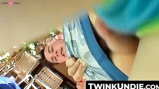 TwinkUndie.com - Cute homos' wet undies anal threesome by the pool