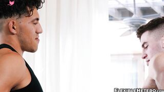 Jerk buddies Zeno Rey and Trevor Brooks first time ass fucking