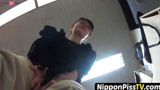 NipponPissTV.com - Japanese amateur filmed pissing and cleaning up afterwards