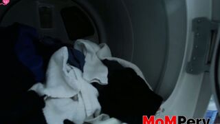 Yummy stepmom catches pervy young guy and strokes his cock
