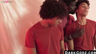 DarkGodz.com - Ebony jock's threesome raw fucking session with barely legal guys