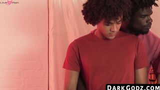 DarkGodz.com - Ebony jock's threesome raw fucking session with barely legal guys