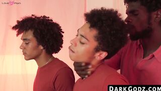 DarkGodz.com - Ebony jock's threesome raw fucking session with barely legal guys