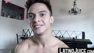 Attractive hottie Tincho chokes on my cock after I touch his god like body