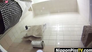 NipponPissTV.com - Japanese babe filmed peeing with voyeur cam in public bathroom