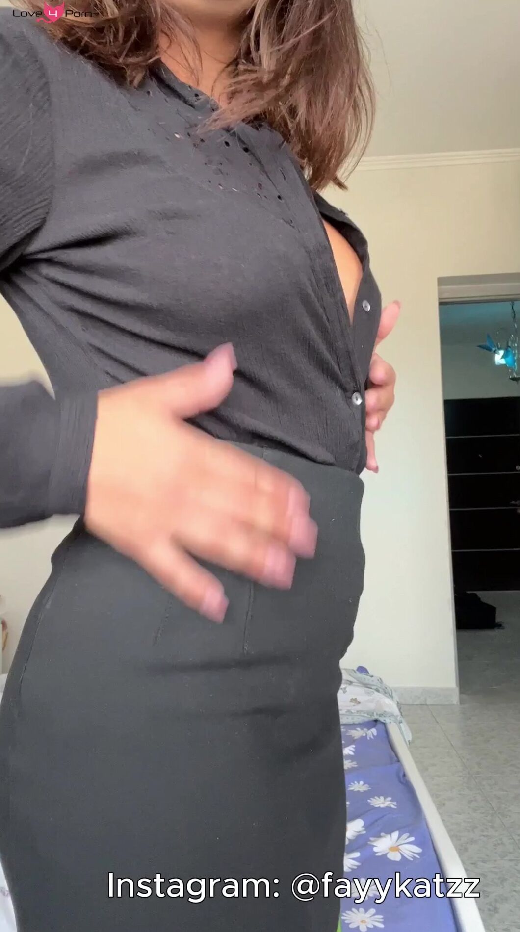 Horny wife showing her titties