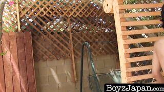 BoyzJapan.com - Exotic stud Rave tugging huge cock post interview jerk off