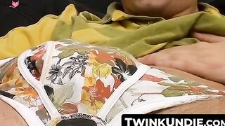 TwinkUndie.com - Homosexual dude's undies jerk off and rock solid cock blast