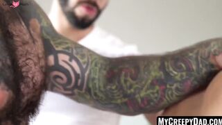 MyCreepyDad.com - Inked twink's raw, bareback ravaging by hunk after a passionate blo