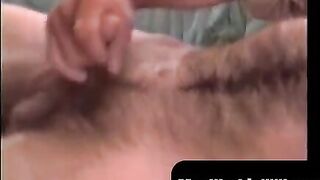 MenWorkinXXX.com - Old John enjoys stroking his small hairy prick alone