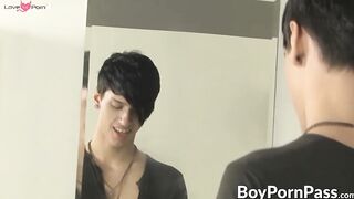 Doggy plus cowboy riding for horny twinks after deepthroat