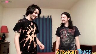 Horny sexy twinks Devin and Max watch each other pissing