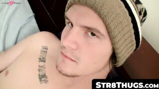 Str8Thugs.com - Cum-hungry straight hunk's ravenous hard dick stroking and cum shot s