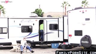 FamilyPornSite.com - Inked stud's raw fuck and creampie for stepson's pleasure