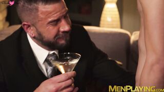 Suit and tie daddies barebacking jockstrap twinks in orgy